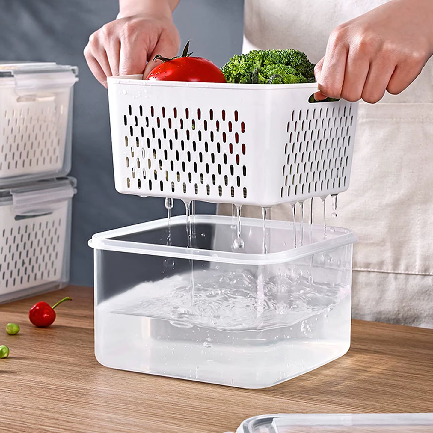 3-Pack Fridge Storage Containers – Keep Your Produce Crisp, Clean, and Organized