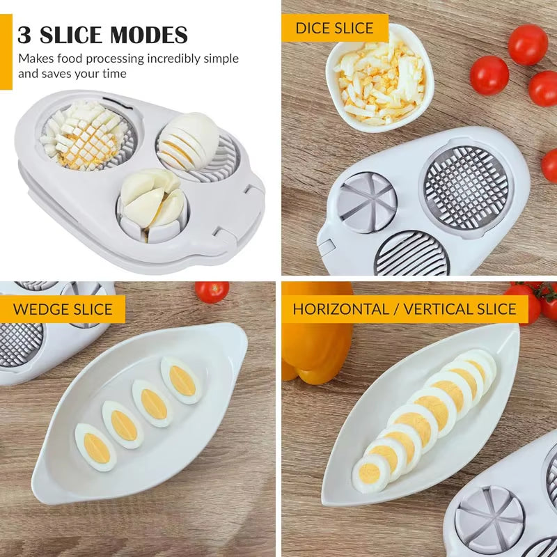 Slicemaster™ 3-In-1 Egg & Veggie Cutter – Precision Slicer for Eggs, Avocados, Fruits & More
