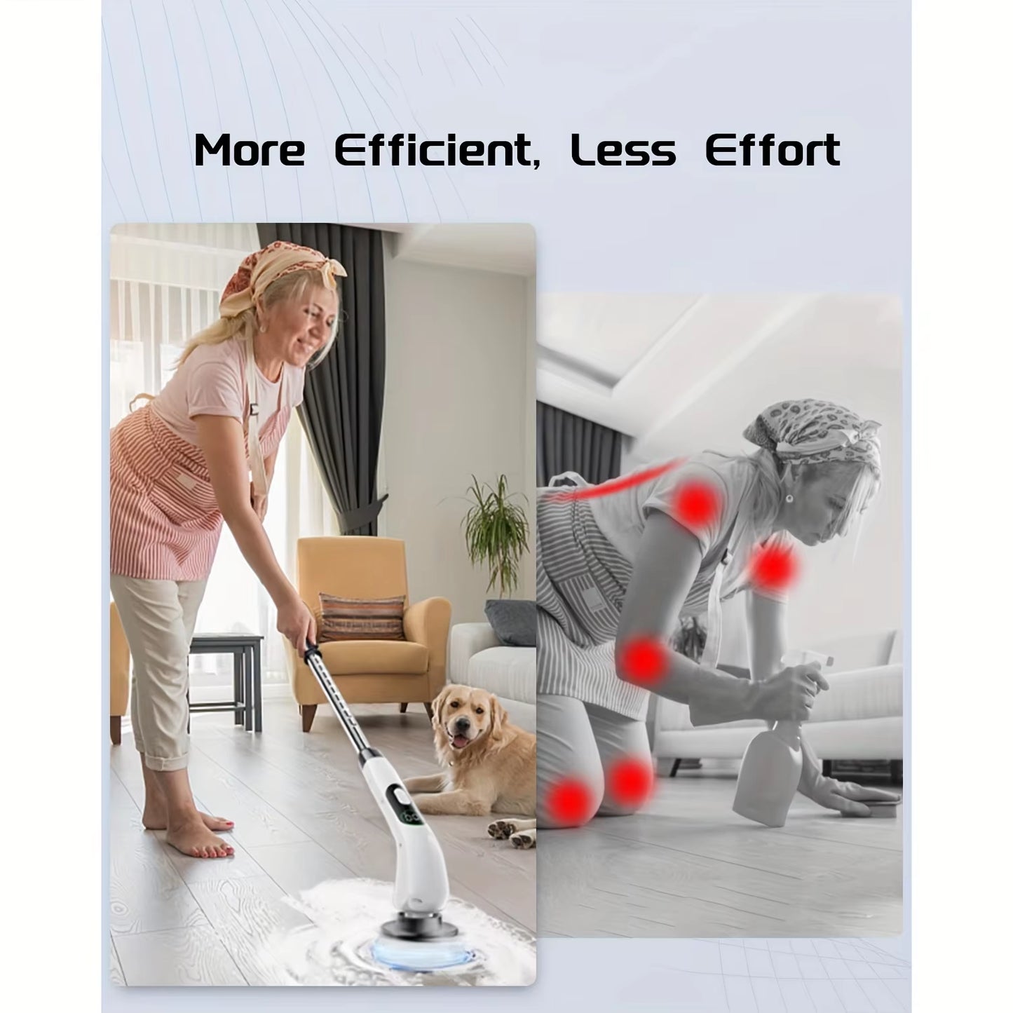 Cordless Power Scrub Brush – Deep Clean with 8 Heads, 3 Speeds & Adjustable Extension Handle